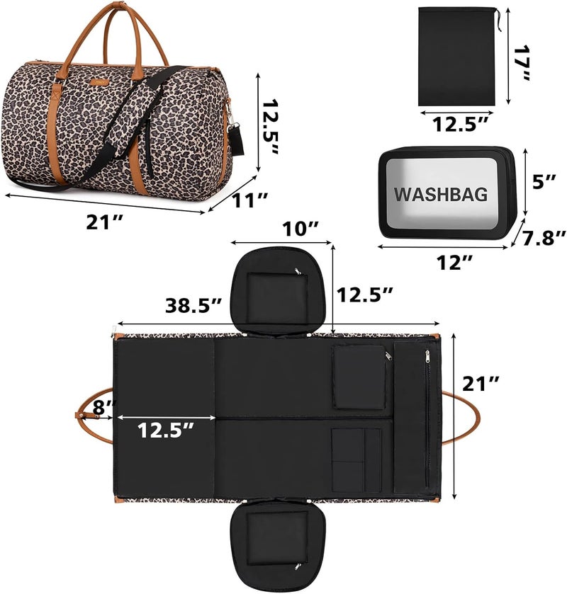 TIBES Garment Bag for Travel Convertible Carry On Garment Bag Large Travel Duffel Bags for Women 2 in 1 Hanging Suitcase Suit Travel Bags for Women & Men 3pcs Set - Image 5